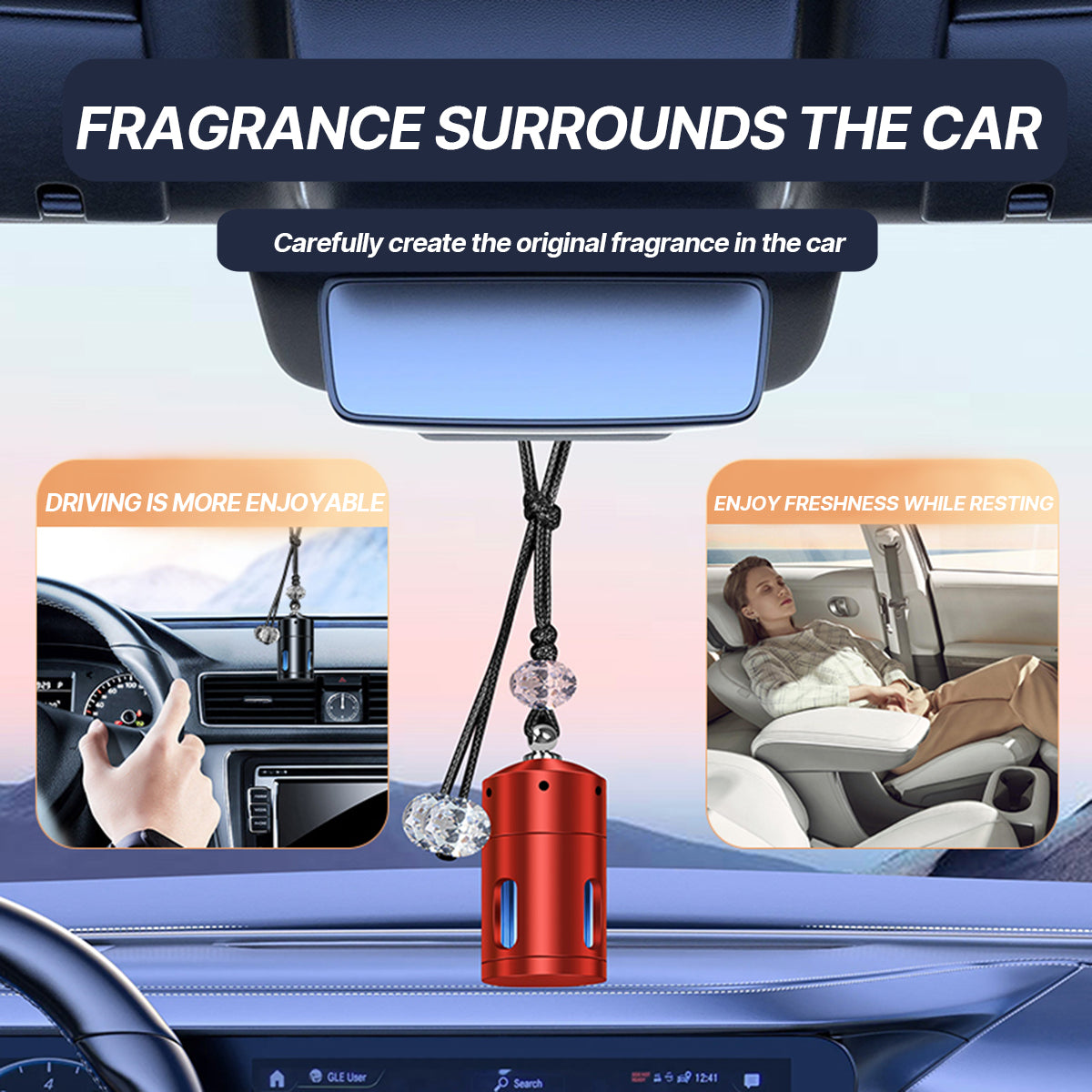 TOPABYTE Luxury Car Air Freshener Hanging Diffuser Universal for All Vehicles