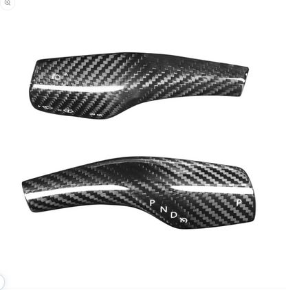 TOPABYTE Real Carbon Fiber & ABS Gear Shift Steering Lever Cover for Model 3/Y