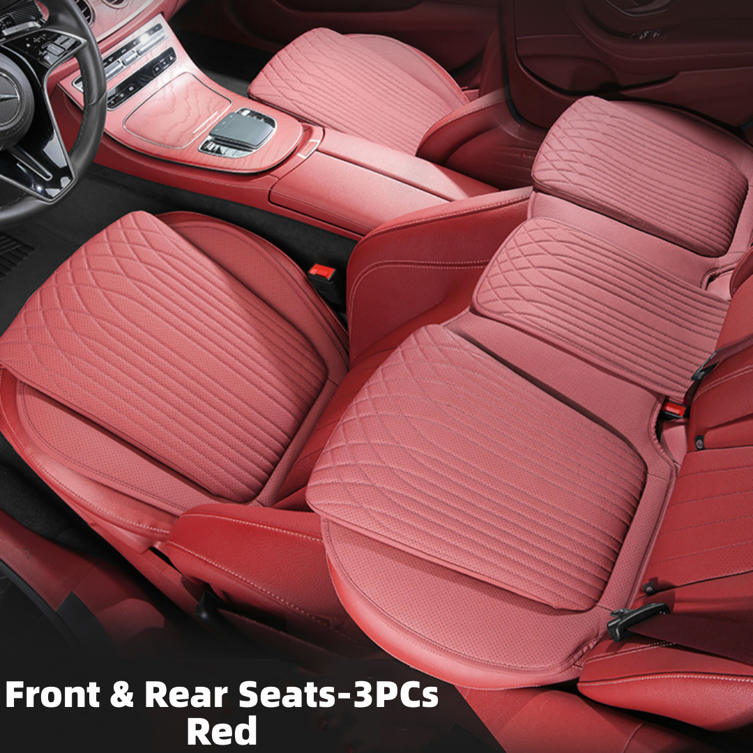 TOPABYTE Cuscino sedile universale in pelle nappa per auto/ufficio/casa (nero bianco rosso arancione marrone)