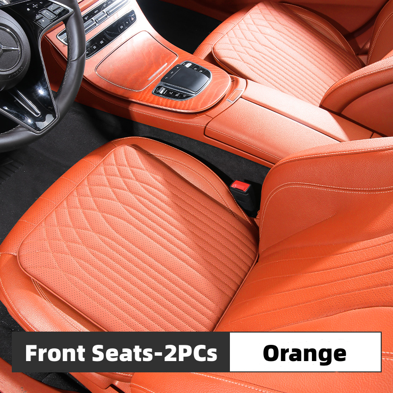 TOPABYTE Cuscino sedile universale in pelle nappa per auto/ufficio/casa (nero bianco rosso arancione marrone)
