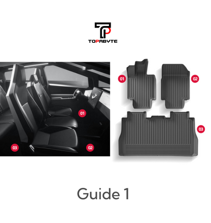 TOPABYTE TPE Floor Mats and Front Rear Trunk Bed Mats For Cybertruck