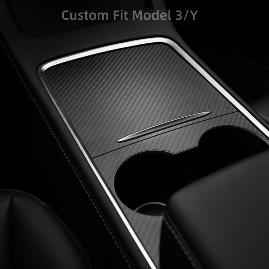TOPABYTE Center Console Wrap Kit Real Carbon Fiber Protector for Model 3 Y