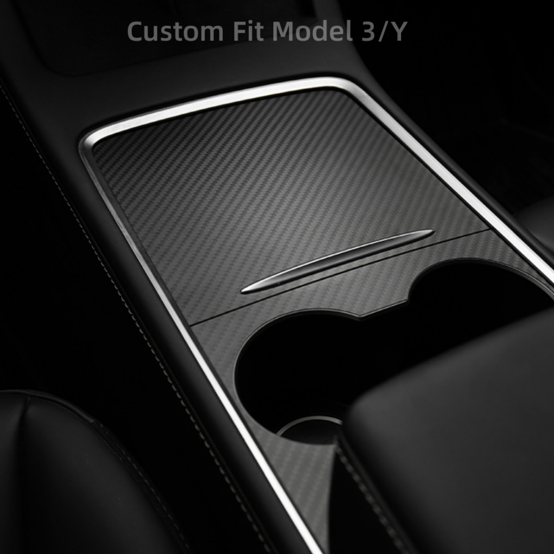 TOPABYTE Center Console Wrap Kit Real Carbon Fiber Protector for Model 3 Y 2021-2025