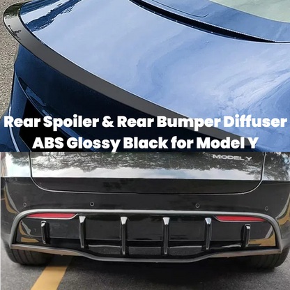 TOPABYTE ABS Car Rear Bumper Diffuser Lip Protection for Model Y