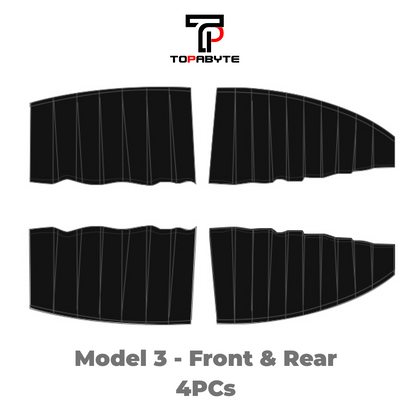 TOPABYTE Seitenfenster-Sonnenschutz, Sichtschutz, Rollos für Modell 3, Modell Y