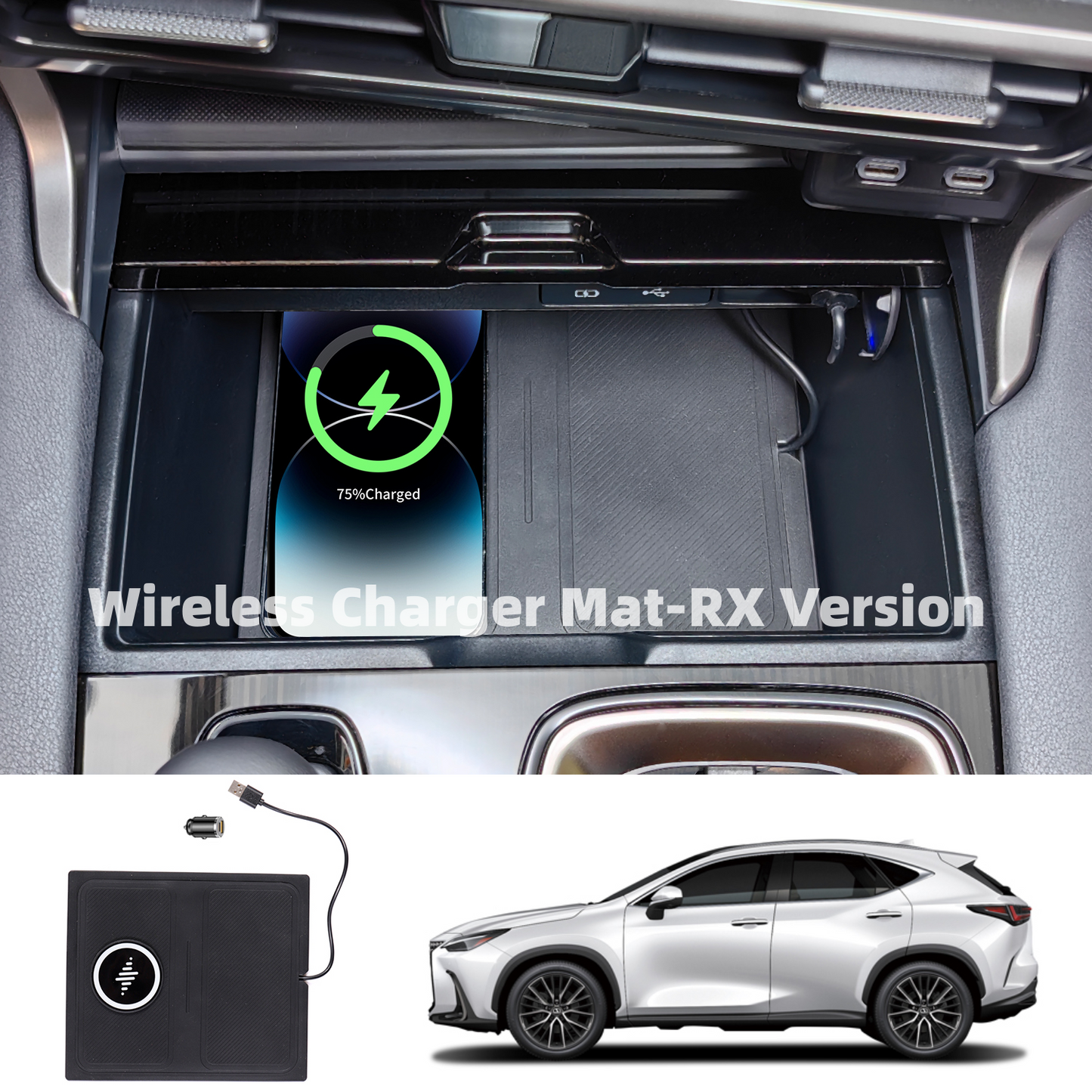 Topabyte Car Wireless ładowarki z szybkim ładowaniem dla serii Lexus ES/NX/RX 250 350