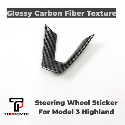 TOPABYTE Steering Wheel Wrap Sticker Cover for Model 3 Highland