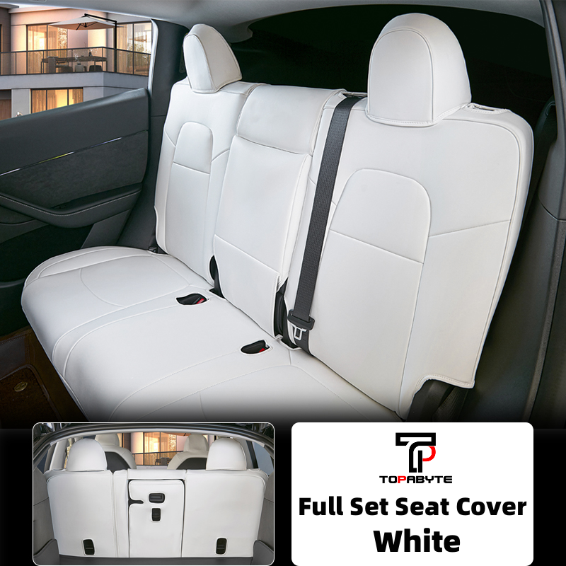 TOPABYTE Leather Seat Covers Full Set for Model Y 3 & Highland