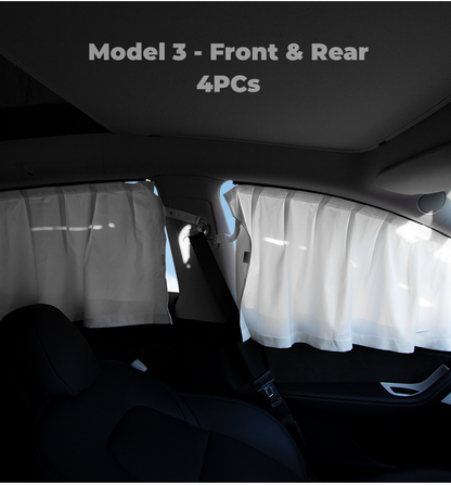 TOPABYTE Side Window Sunshade Privacy Curtain Blinds for Model 3 Model Y