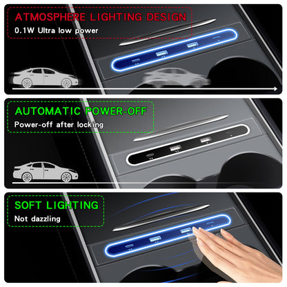 model 3 Y car 2022 2023 2021 2020 2019 2018 s3xy  USB HUB with Center Console Organizer Set topabyte accessories accessory aftermarket price Vehicles standard long range performance sr+ electric car rwd ev interior exterior diy decoration price elon musk must have black white red blue 5 7 seats seat